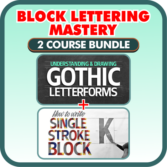 BLOCK LETTERING MASTERY 2 Course Bundle