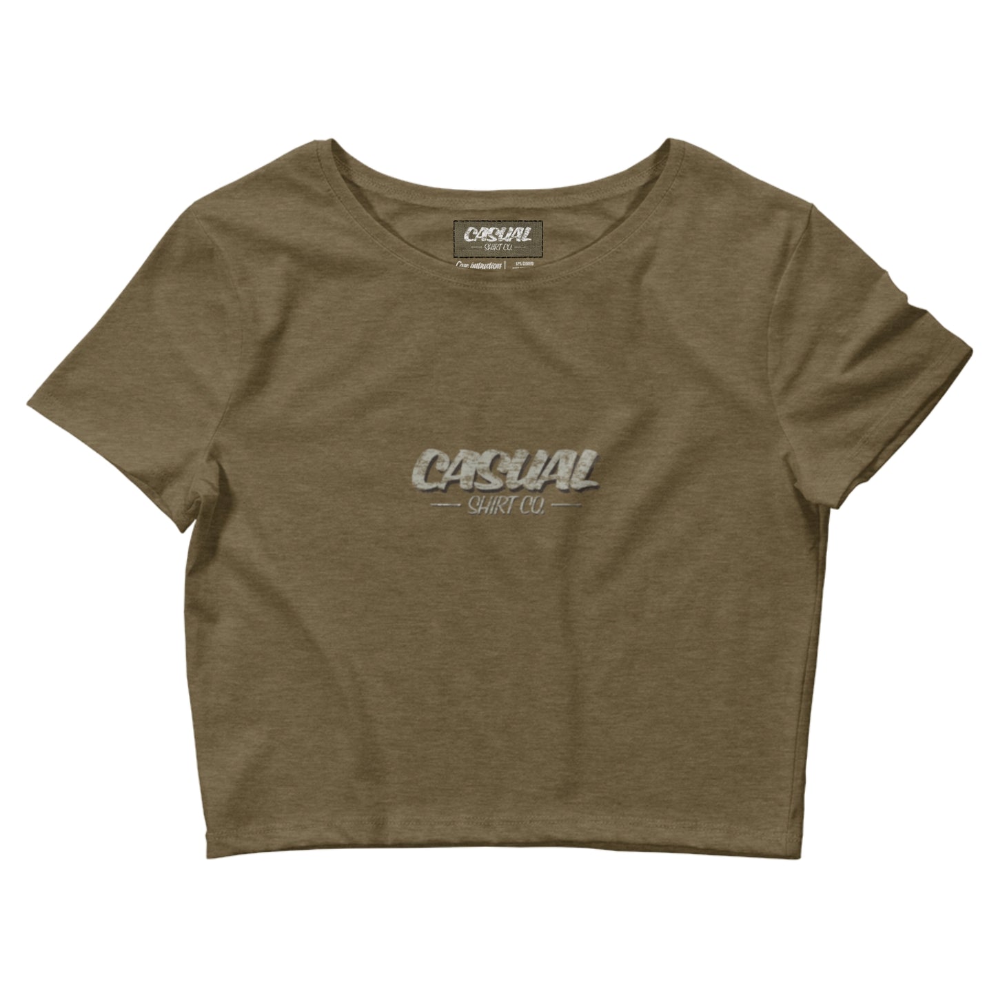 Women’s Crop Tee Olive - John King Letter Art