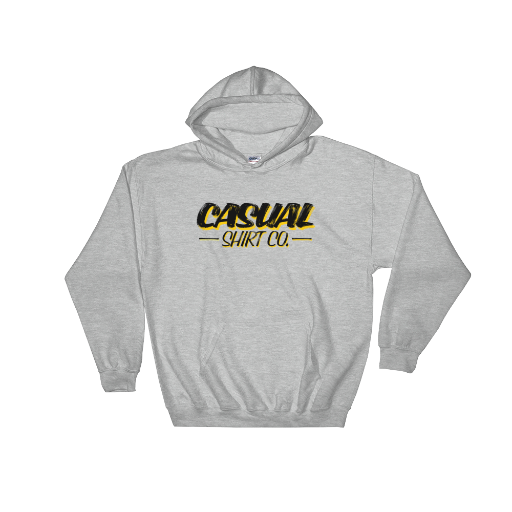 Hoodie. Black Distressed Bold/Yellow - John King Letter Art