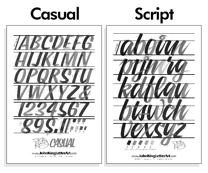 Casual Lettering Paper Practice Sheets Black & White 20"x 29"