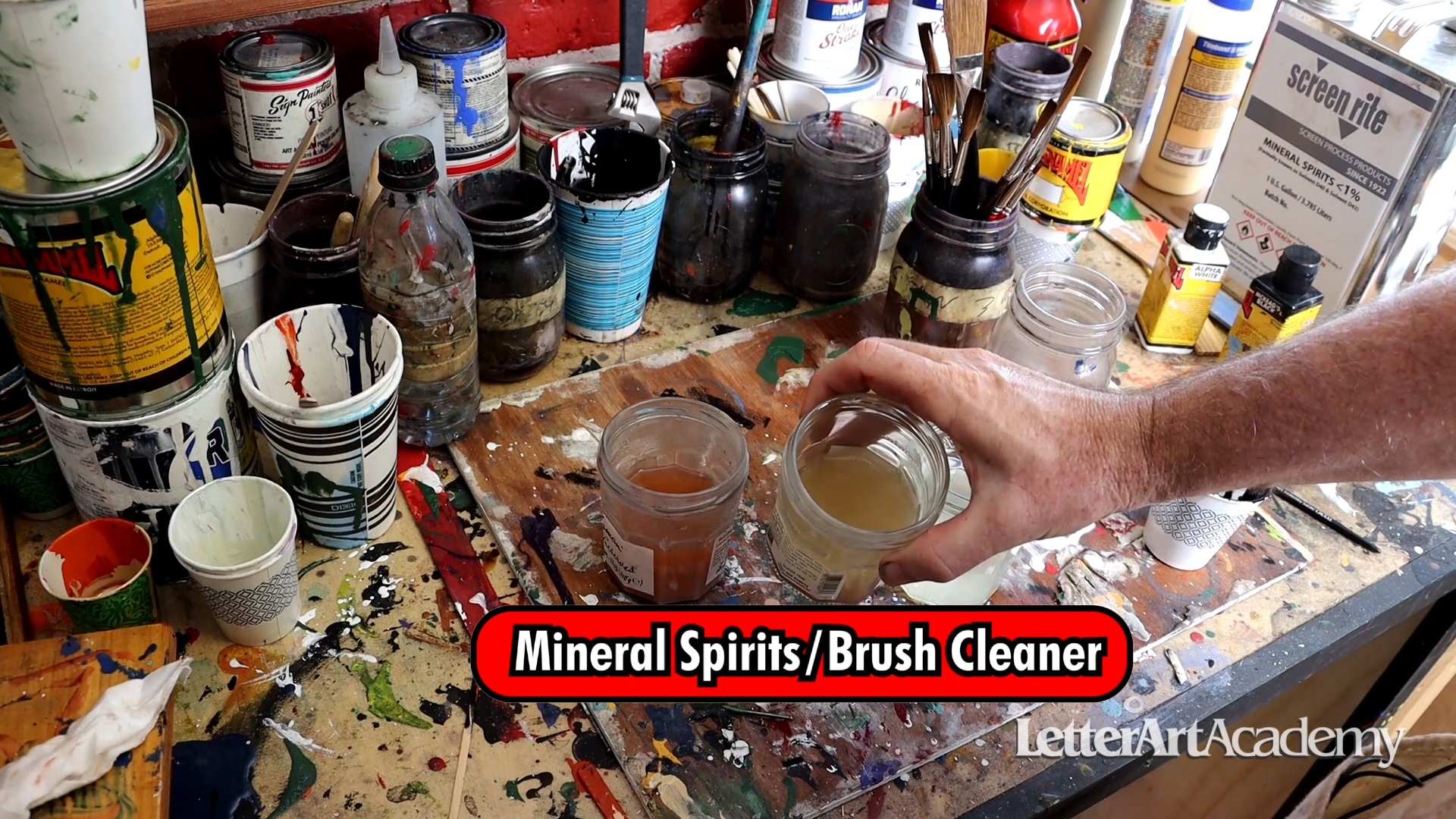 Load video: How to clean and oil a lettering brush.