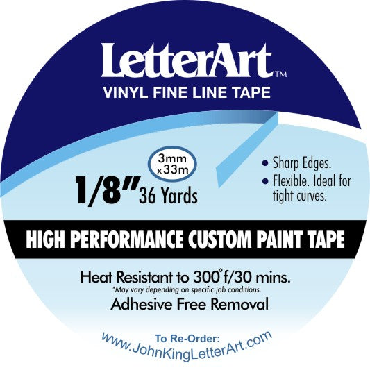 Fine Line Vinyl Tape for  Sign Painting and Pinstriping - John King Letter Art