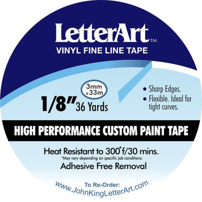 Fine Line Vinyl Tape for  Sign Painting and Pinstriping - John King Letter Art