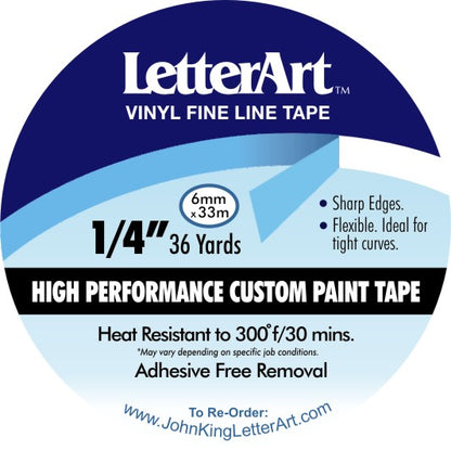 Fine Line Vinyl Tape for  Sign Painting and Pinstriping - John King Letter Art