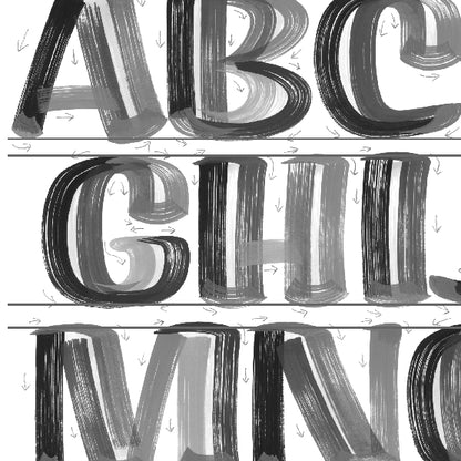 Casual Lettering Paper Practice Sheets Black & White 20"x 29"