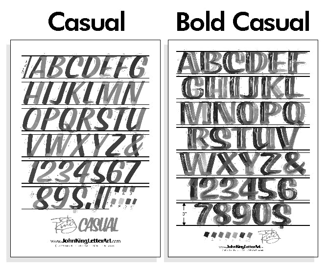 Casual Lettering Paper Practice Sheets Black & White 20"x 29"