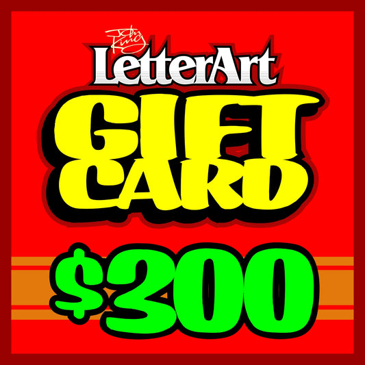 John King Letter Art GIFT CARD $300 - John King Letter Art