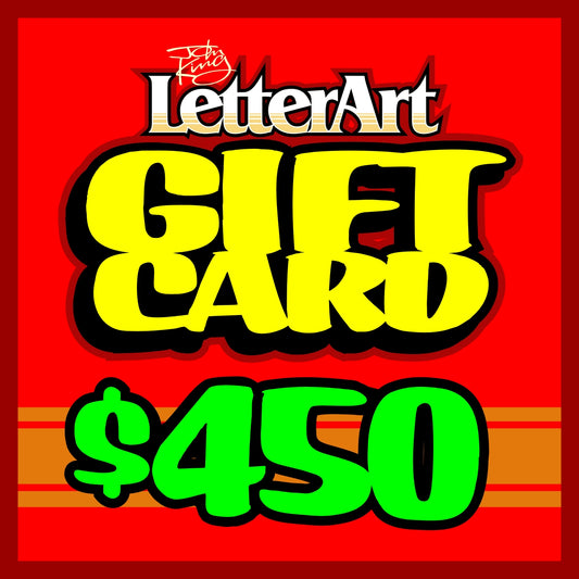 John King Letter Art GIFT CARD $450 - John King Letter Art