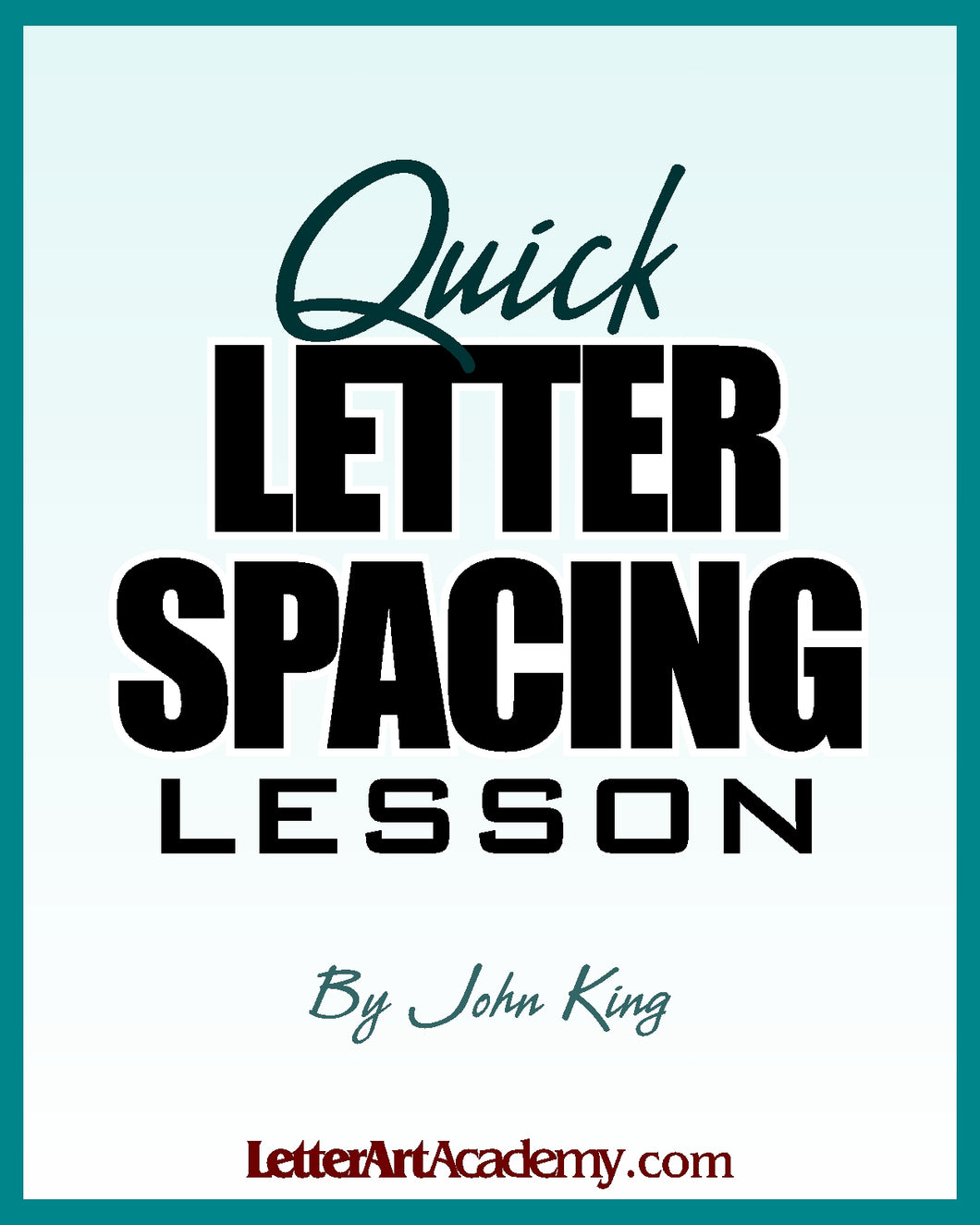 FREE Letter Spacing Lesson Ebook