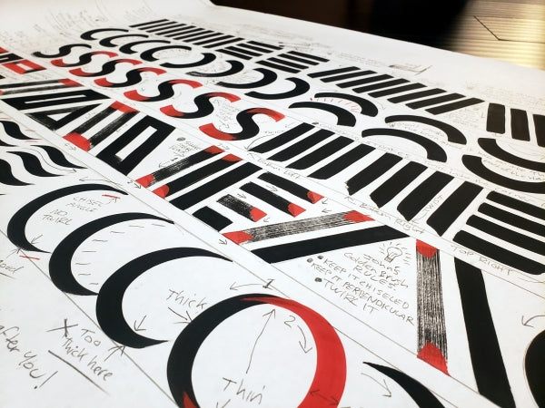 Signwriter's Brush Stroke Chart Poster Print. 3 sizes. - John King Letter Art