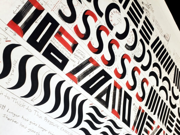 Signwriter's Brush Stroke Chart Poster Print. 3 sizes. - John King Letter Art