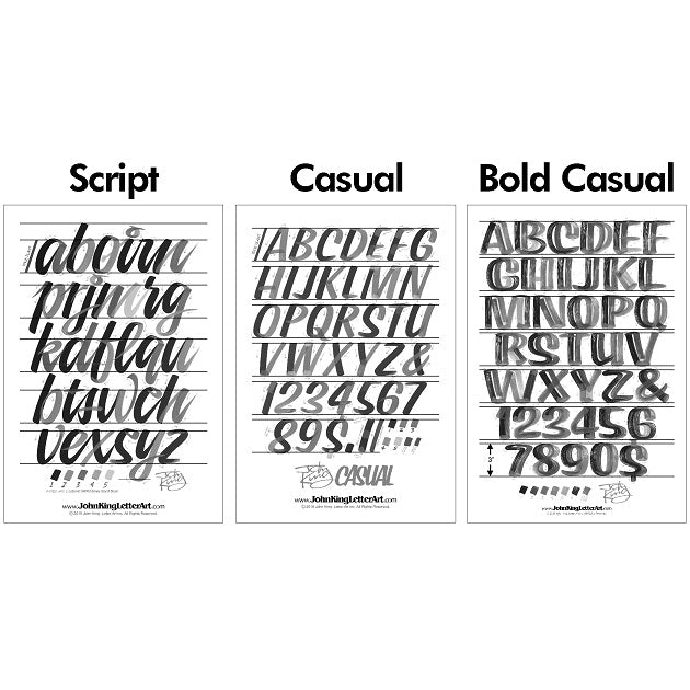 Casual Lettering Paper Practice Sheets Black & White 20