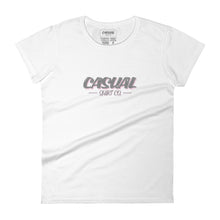 Ladies White Casual T-Shirt - John King Letter Art