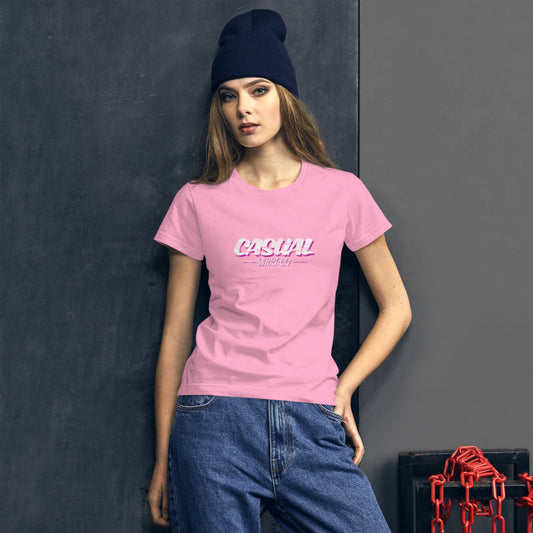 Ladies Pretty in Pink Casual T-Shirt - John King Letter Art