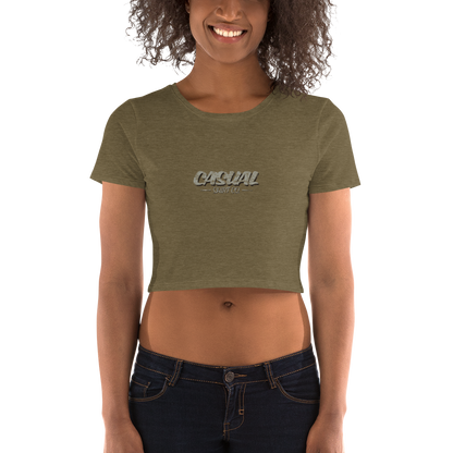 Women’s Crop Tee Olive - John King Letter Art