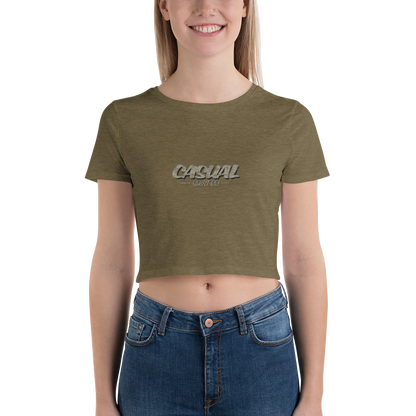 Women’s Crop Tee Olive - John King Letter Art